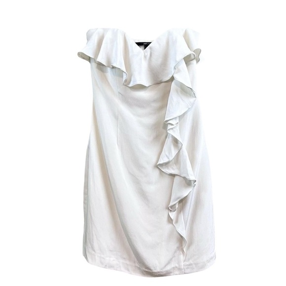 Jay Godfrey Silk Ruffle Strapless Sweetheart Cocktail Dress Ivory White Size 0 - Picture 1 of 8
